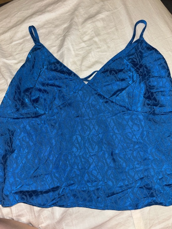 Victoria's Secret Tops - Victoria's Secret Blue Satin Camisole open back